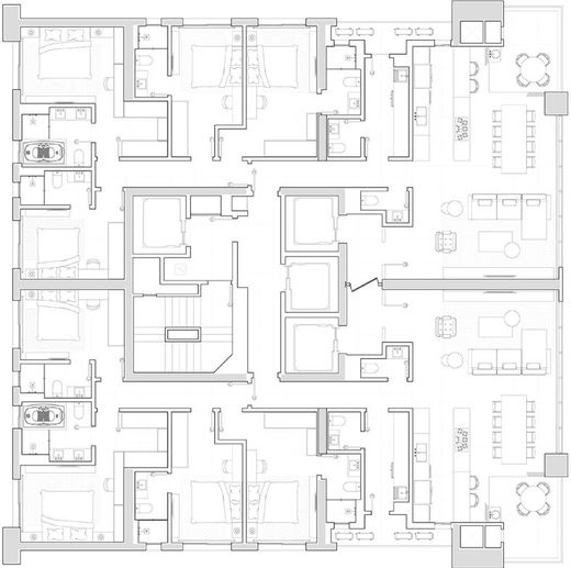 Planta 01 - 4 dormitorios 194m