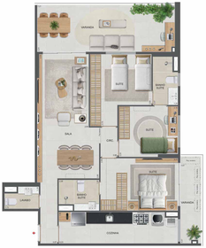 Planta 38 - 3 dorm 106,60m²