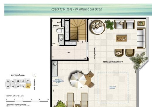 Planta 24 - 3 dorm 167 40m² - cobertura