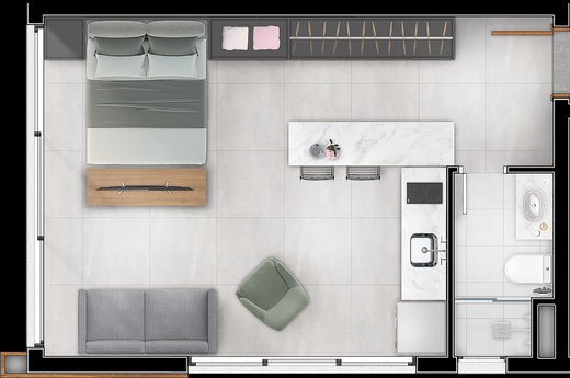 Planta 07 - 1 dorm 36 8m� - studio