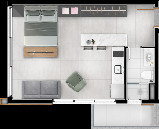 Planta 10 - 1 dorm 40m� - studio