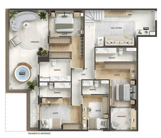 Planta 07 - 4 dorm 301m² - cobertura duplex - superior