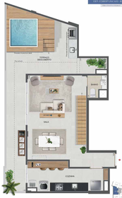 Planta 82 - 4 dorm 193,84m² - cobertura duplex - superior