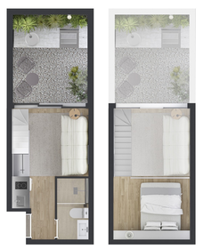 Planta 02 - 1 dorm 33,98m² - garden
