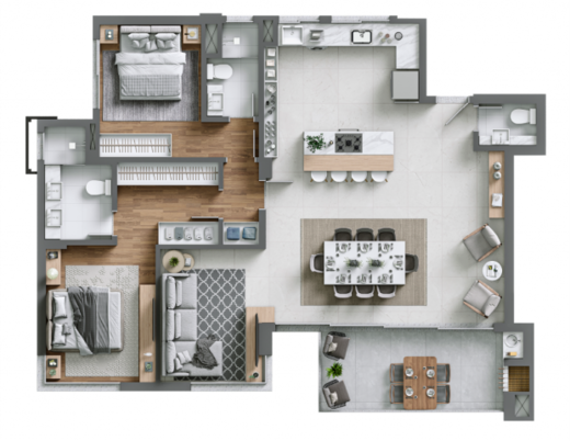 Planta 10 - 2 dorm 109 55m - opo