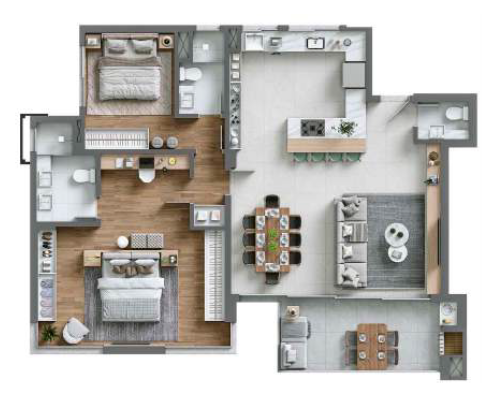 Planta 11 - 2 dorm 109 55m - opo