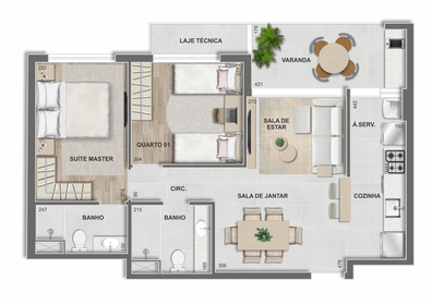 Planta 02 - 2 dorm 68,49m�