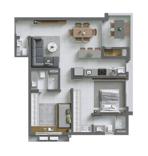 Planta 04 - 2 dorm 80 37m�