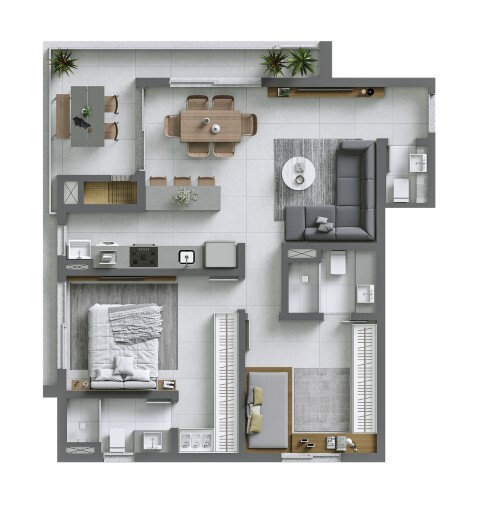 Planta 05 - 2 dorm 87 65m�