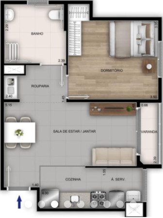 Planta 02 - 1 dorm 47 06m - pne