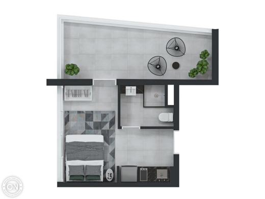 Planta 03 - 1 dorm 30 98m² - garden