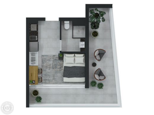 Planta 07 - 1 dorm 34 34m² - garden