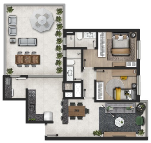 Planta 04 - 2 dorm 83 46m� - garden