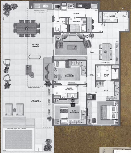 Planta 25 - 3 dorm 207 18m² - garden