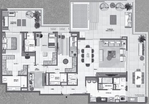 Planta 28 - 3 dorm 228 33m² - cobertura horizontal