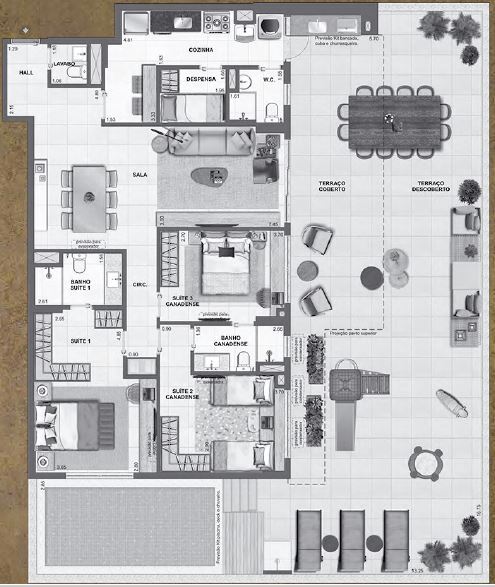 Planta 29 - 3 dorm 232 33m² - garden