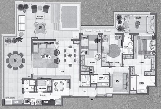 Planta 30 - 3 dorm 234 47m² - cobertura horizontal
