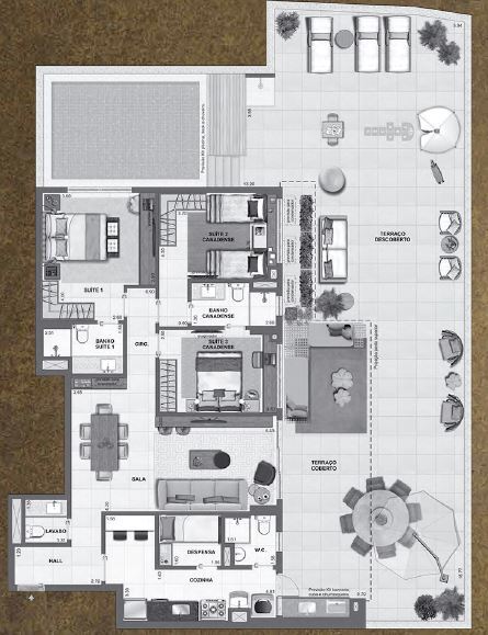 Planta 35 - 3 dorm 245 45m² - garden