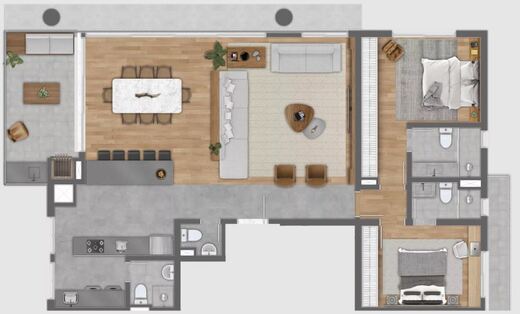 Planta 02 - 2 dorm 136m� - op��o 1