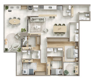 Planta 04 - 4 dorm 147m²