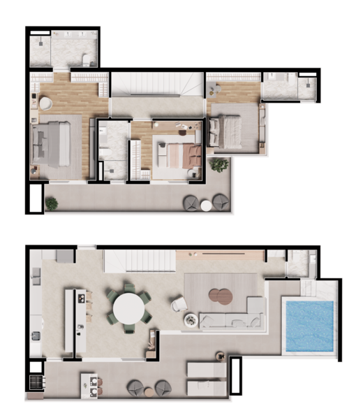 Planta 07 - 3 dorm 180 95m - cobertura duplex