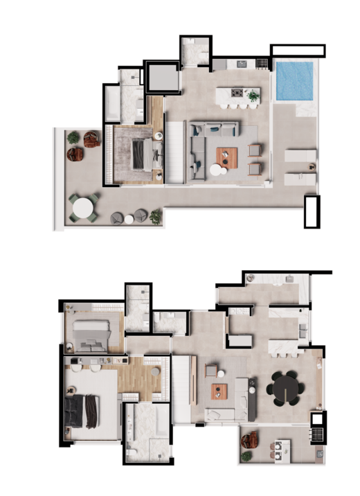 Planta 09 - 3 dorm 264 34m - cobertura duplex