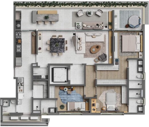 Planta 01 - 3 dorm 174m�