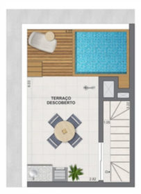 Planta 18 - 1 dorm 70,27m² - cobertura duplex - superior