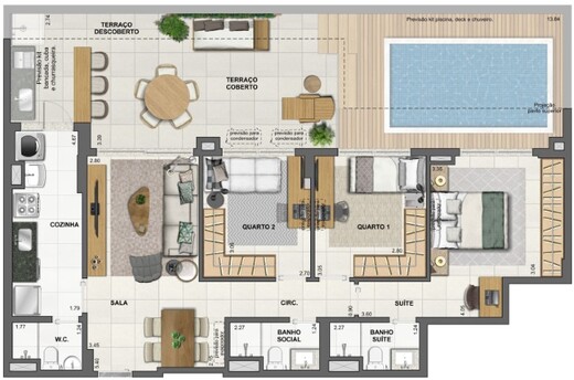 Planta 25 - 3 dorm 125 38m² - garden