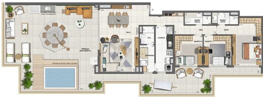 Planta 29 - 3 dorm 216 64m² - cobertura horizontal