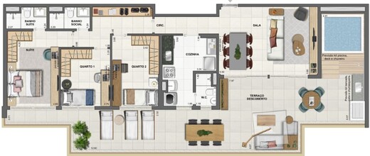 Planta 30 - 3 dorm 157 39m² - cobertura horizontal