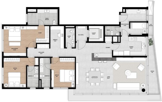 Planta 03 - 3 dorm 200 07m�