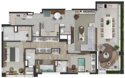 Planta 01 - 3 dorm 155 30m�