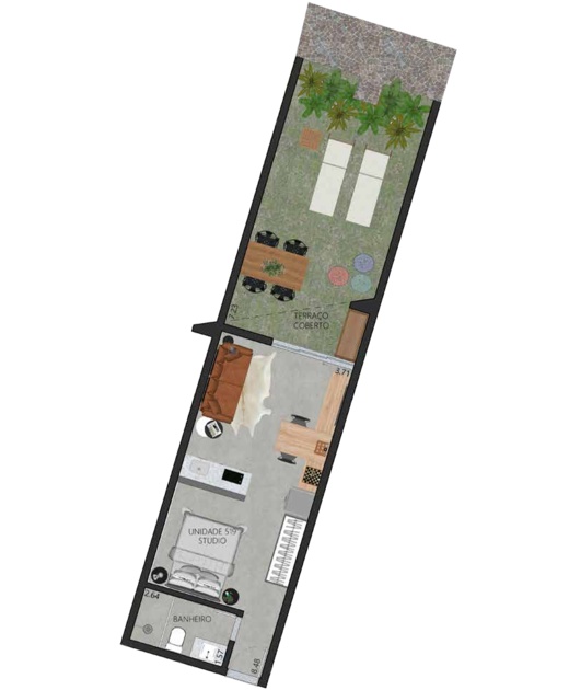 Planta 23 - 1 dorm 59 38m² - garden