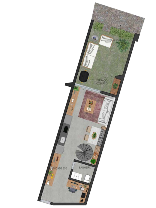 Planta 24 - 2 dorm 102 08m² - garden