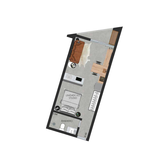Planta 27 - 1 dorm 35 6m² - studio