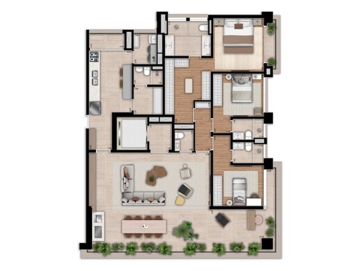 Planta 01 - 3 dorm 195m�