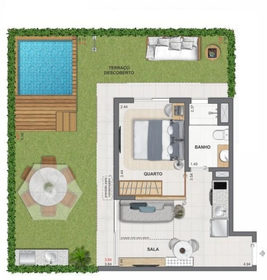 Planta 19 - 1 dorm 83,06m² - garden