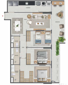 Planta 32 - 3 dorm 98,60m²