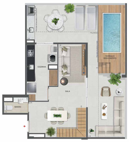 Planta 76 - 4 dorm 187,40m² - cobertura duplex - superior