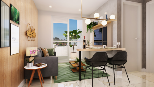 Conheça 051 living do imóvel - Apartamento 2 quartos Lançamento Lev Perus - São Paulo,SP Perus, à venda - R$ 259.284 - II-83697-131328 - 4 051 living - 4