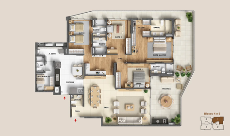 Planta 02 - 4 dorm 227,12m�