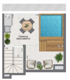 Planta 12 - 1 dorm 60,93m� - cobertura duplex - superior