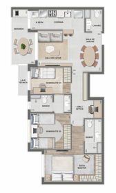 Planta 08 - 3 dorm 89,30m�