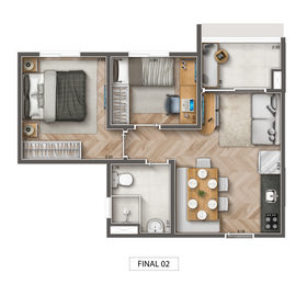 Planta - 40,12m² 2 dorms  - Final 02