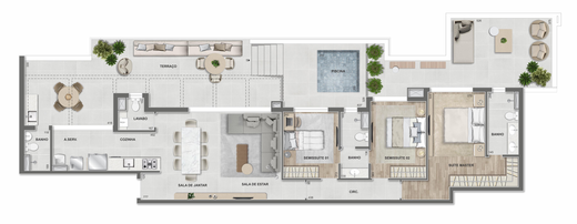 Planta 10 - 3 dorm 181,66m� - cobertura horizontal