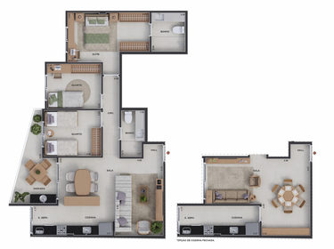 Planta 02 - 3 dorm 79,90m²