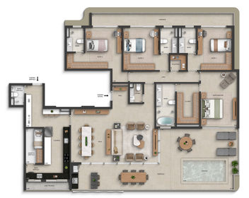 Planta 04 - 4 dorm 289,26m² - cobertura horizontal