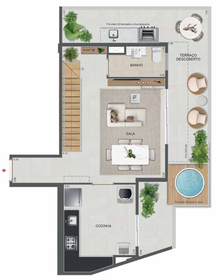 Planta 52 - 3 dorm 139,56m² - cobertura duplex - superior