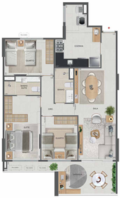 Planta 31 - 3 dorm 95,51m²
